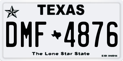 TX license plate DMF4876