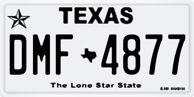 TX license plate DMF4877