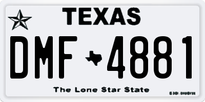 TX license plate DMF4881