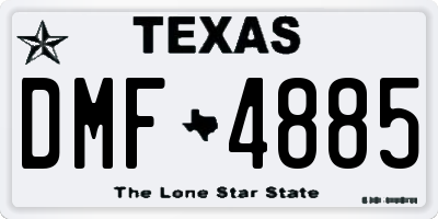 TX license plate DMF4885