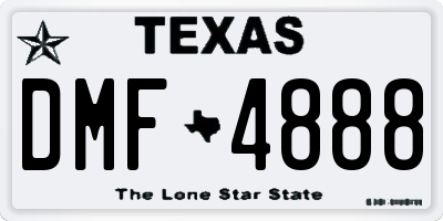 TX license plate DMF4888