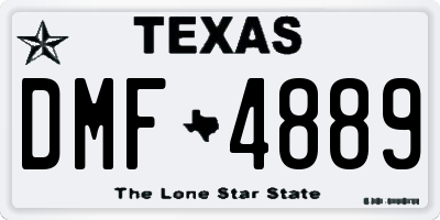 TX license plate DMF4889