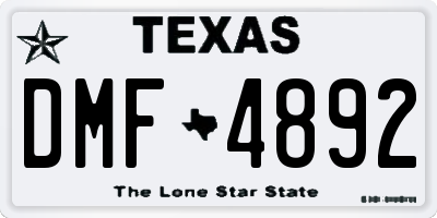 TX license plate DMF4892