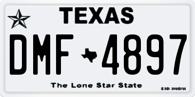TX license plate DMF4897