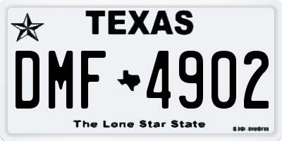 TX license plate DMF4902