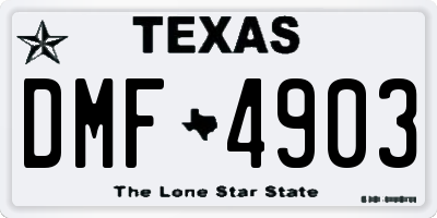 TX license plate DMF4903