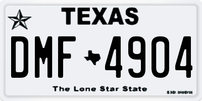 TX license plate DMF4904