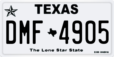 TX license plate DMF4905