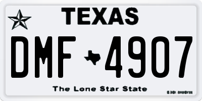 TX license plate DMF4907