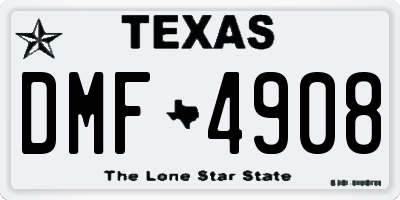 TX license plate DMF4908