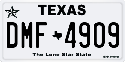 TX license plate DMF4909