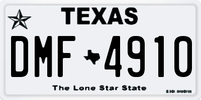 TX license plate DMF4910