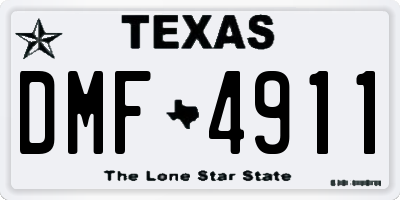 TX license plate DMF4911