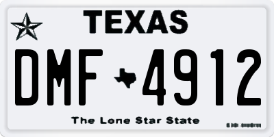 TX license plate DMF4912