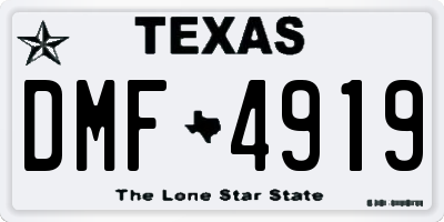 TX license plate DMF4919