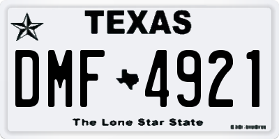 TX license plate DMF4921