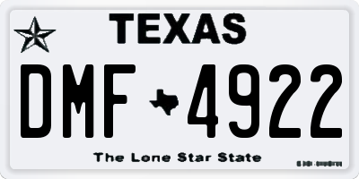 TX license plate DMF4922