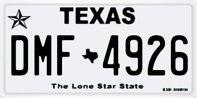 TX license plate DMF4926