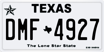 TX license plate DMF4927