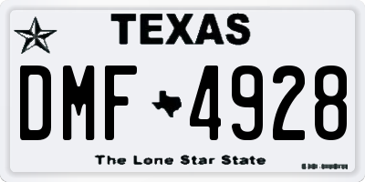 TX license plate DMF4928