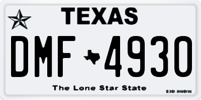 TX license plate DMF4930
