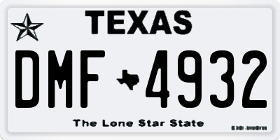 TX license plate DMF4932