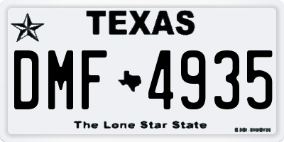 TX license plate DMF4935