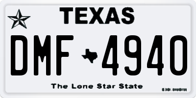 TX license plate DMF4940