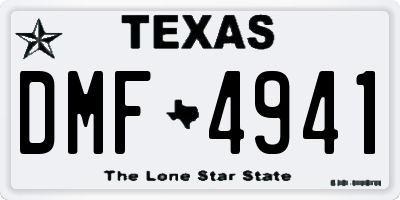 TX license plate DMF4941