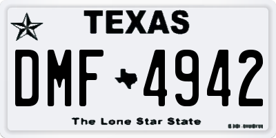 TX license plate DMF4942