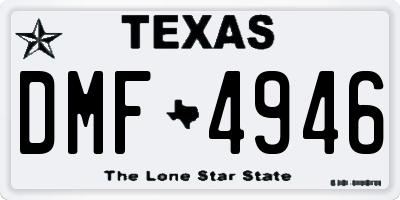 TX license plate DMF4946