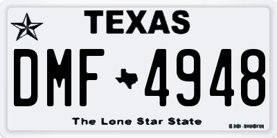 TX license plate DMF4948