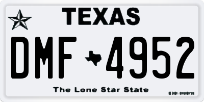 TX license plate DMF4952