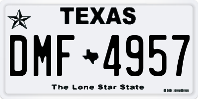 TX license plate DMF4957
