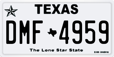TX license plate DMF4959