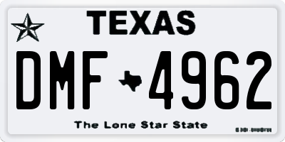 TX license plate DMF4962