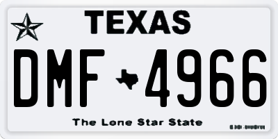 TX license plate DMF4966