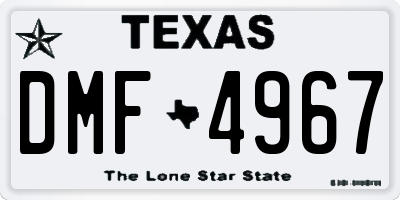 TX license plate DMF4967