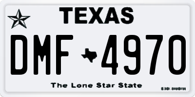 TX license plate DMF4970