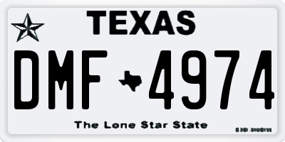 TX license plate DMF4974