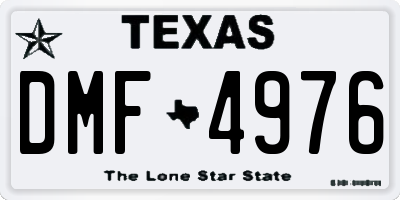 TX license plate DMF4976