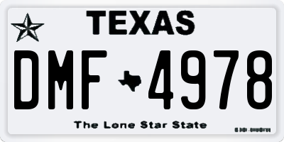 TX license plate DMF4978