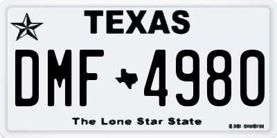 TX license plate DMF4980