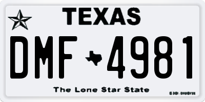 TX license plate DMF4981