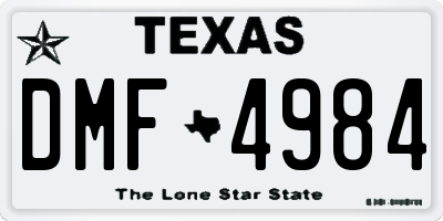 TX license plate DMF4984