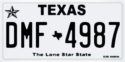 TX license plate DMF4987
