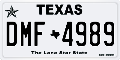 TX license plate DMF4989