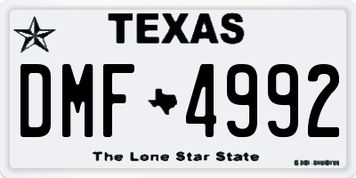 TX license plate DMF4992