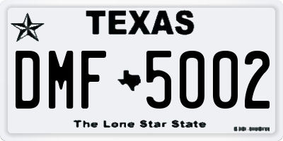 TX license plate DMF5002