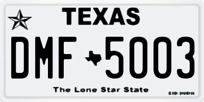 TX license plate DMF5003